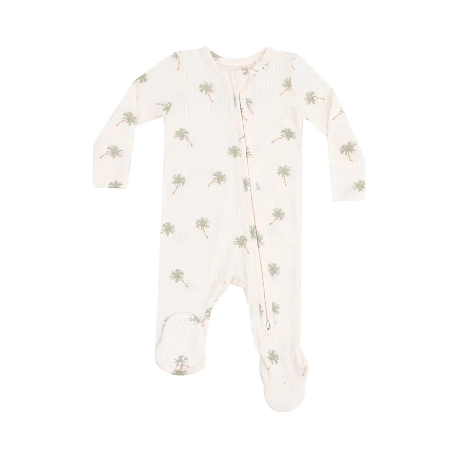 Zipper Footie | Palm Trees
