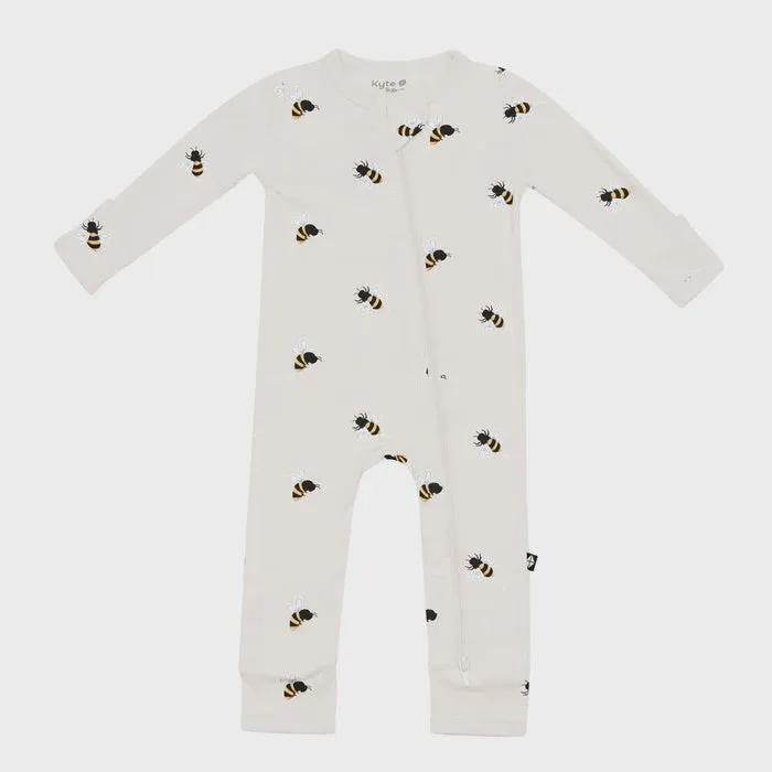 Zippered Romper in Bee Mine